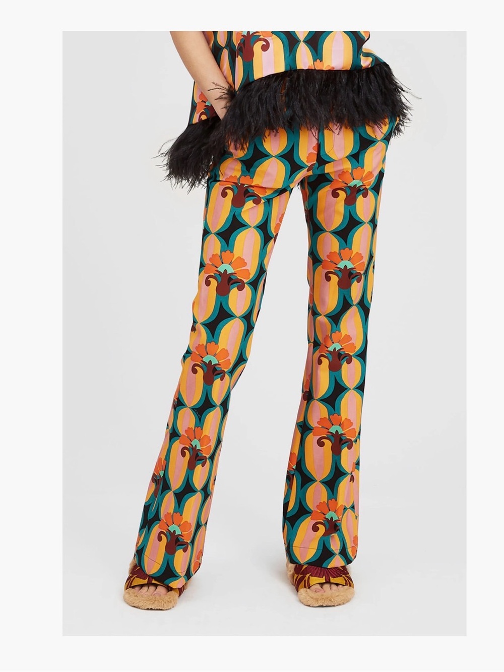 New LA DOUBLEJ Saturday Night Floral Bootcut Pants Sz M